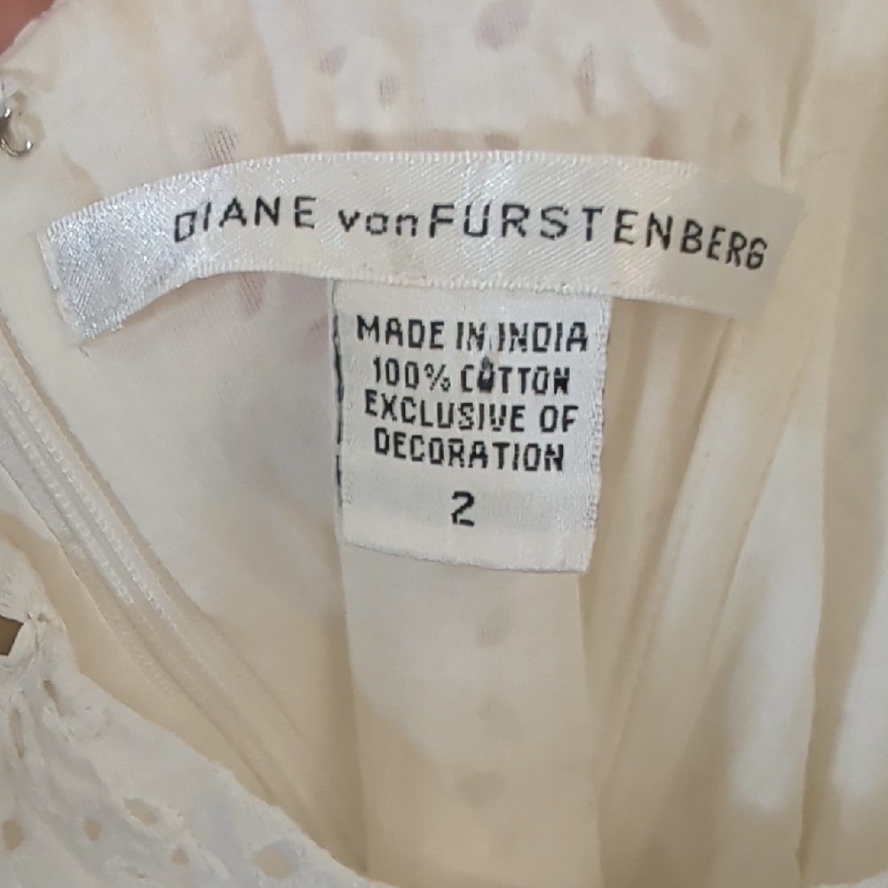 Diane von Furstenberg DVF Rive White Cotton Eyelet Halter Dress US 2 - Picture 5 of 12